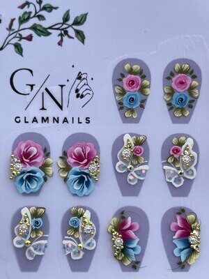 Elegant Pink & Blue With Swarovski