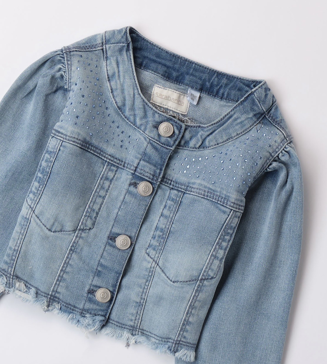 Sarabanda-jeansjas Met Blauwe Mini Strass