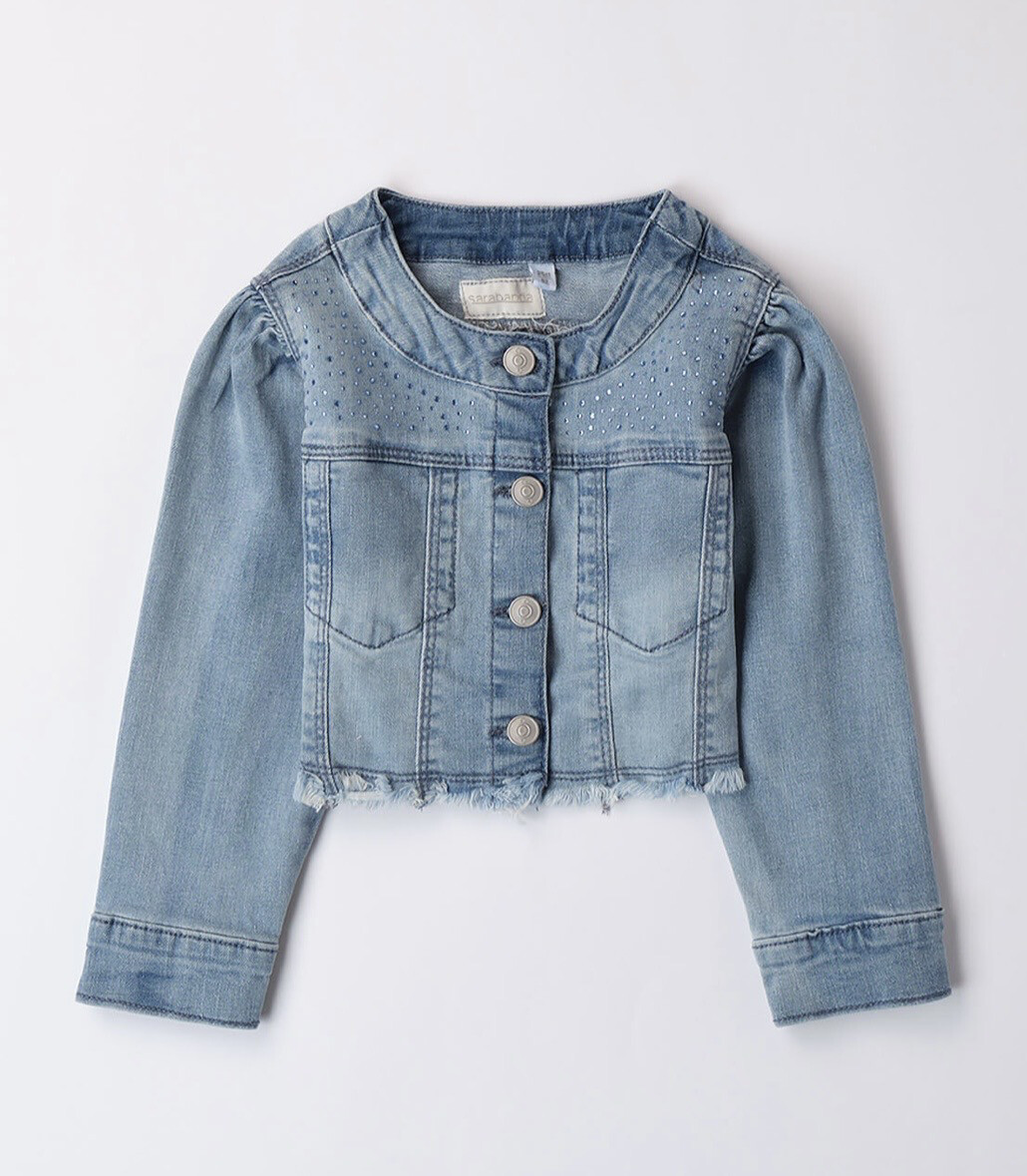 Sarabanda-jeansjas Met Blauwe Mini Strass
