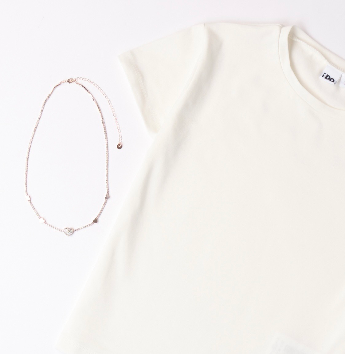 IDO wit T-shirt met juweeltje