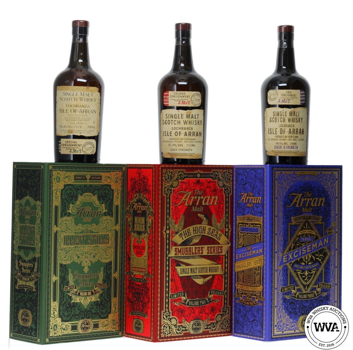 Arran Smuggler's Series Complete Set Whisky Situation Special Offer  3 X 70cl