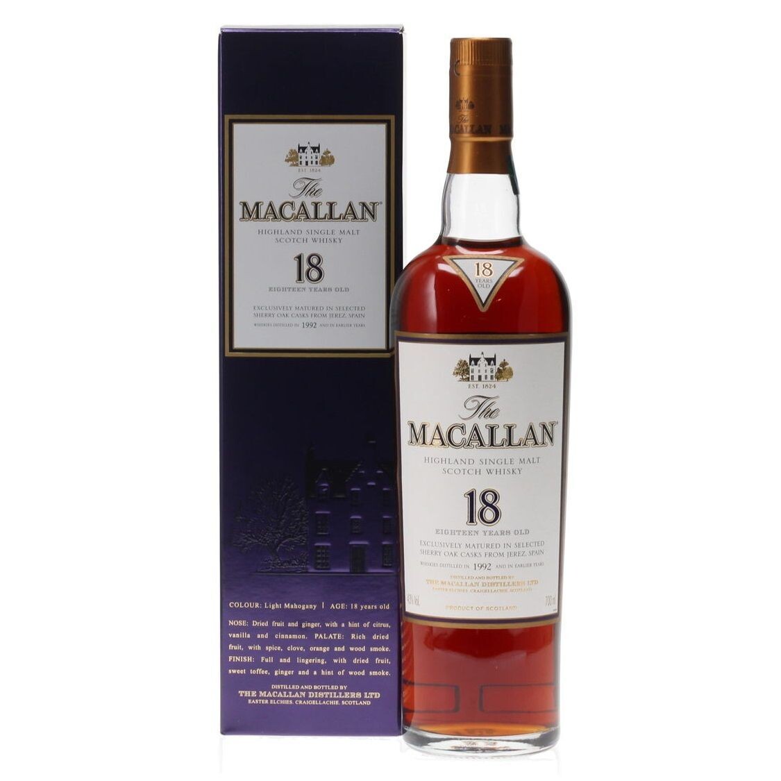 Macallan 18 Year Old Sherry Oak 1992 (Import) 70cl