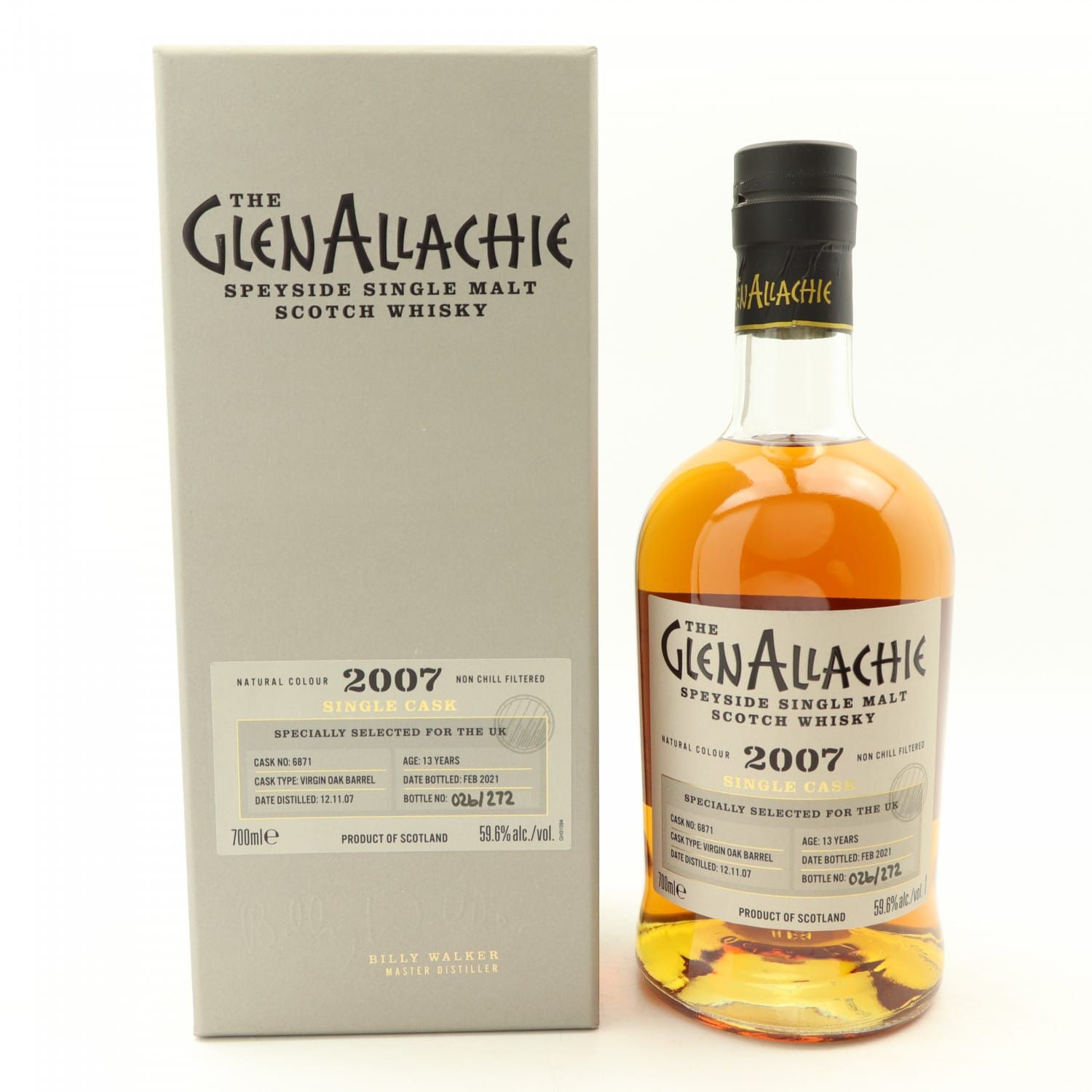 GlenAllachie 13 Year Old Single Cask 2007 Cask #6871 UK Exclusive 70cl