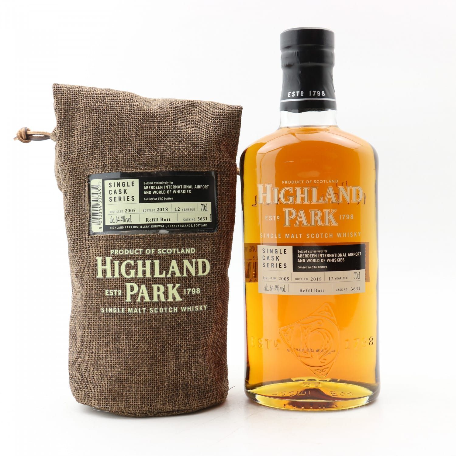 Highland Park 2005 12 Year Old Single Cask #3631 For Aberdeen International Airport 70cl