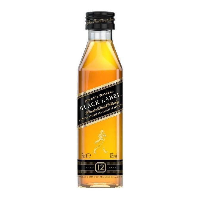 Johnnie Walker Black Label 12 Year Old Blended Scotch Whisky 5cl Miniature