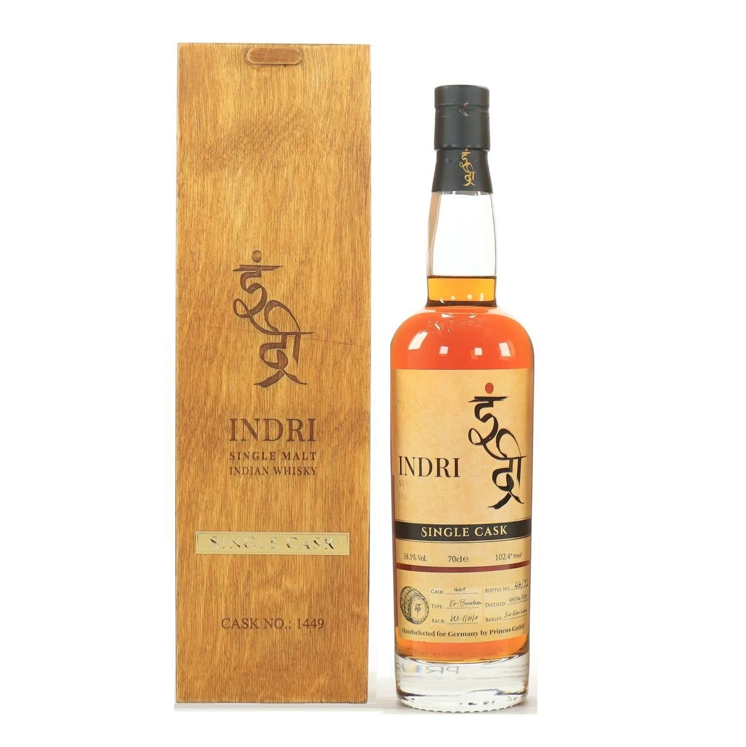 Indri 8 Year Old Single Cask #1449 (2023) 70cl