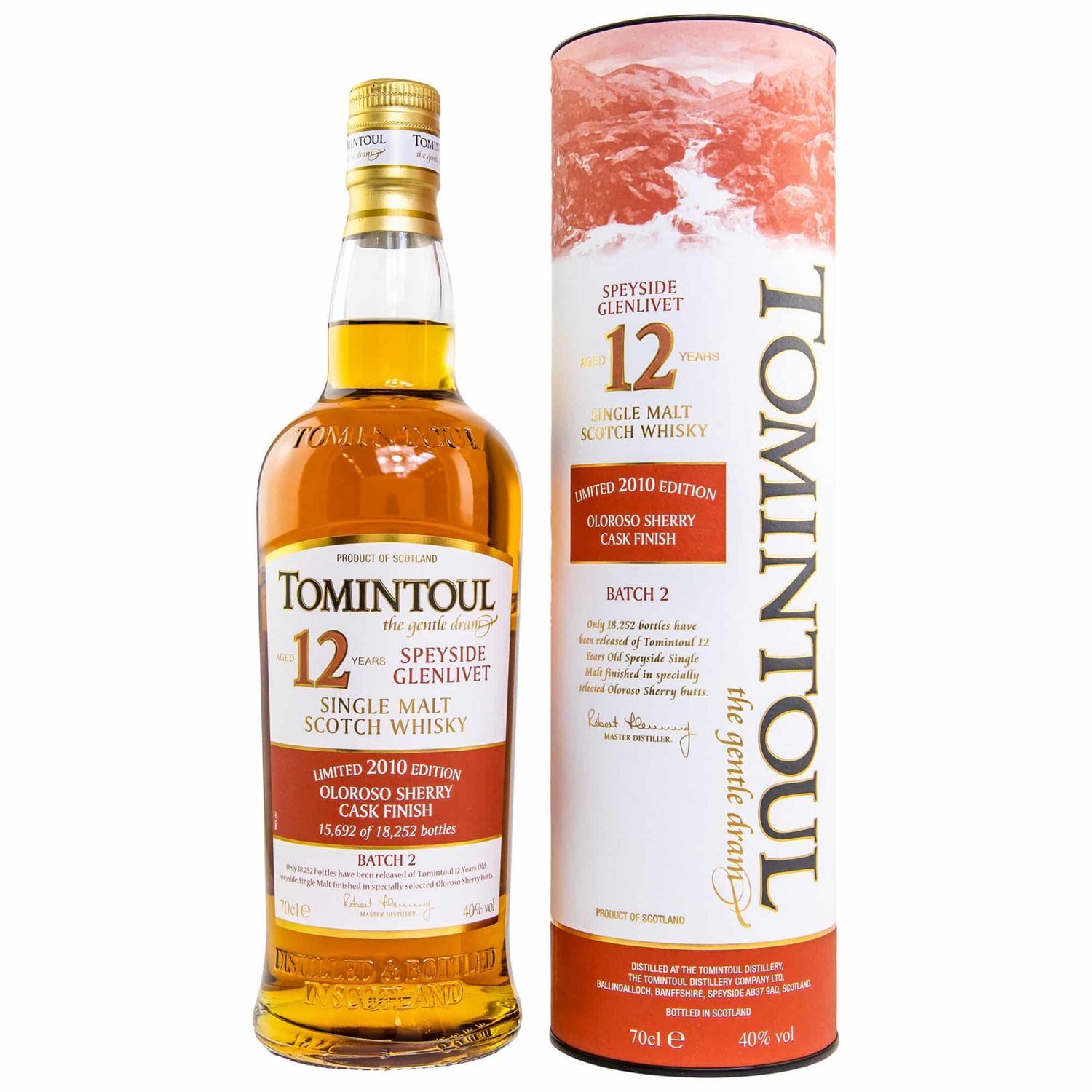 Tomintoul 12 Year Old 2010 Limited Edition Oloroso Sherry Cask Finish Speyside Single Mallt Scotch Whisky (2022) 70cl