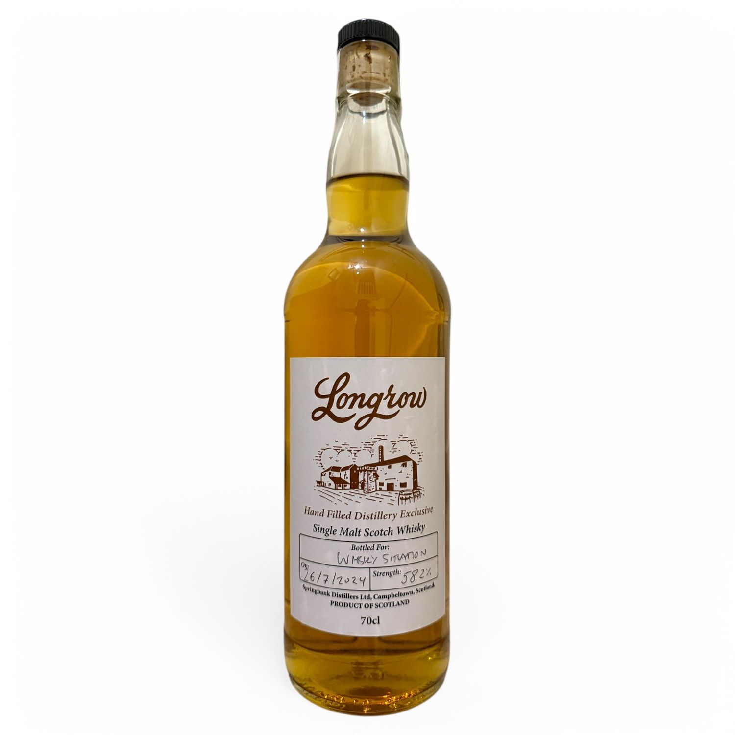 Longrow Hand Filled Fresh Bourbon Distillery Exclusive Campbeltown Single Malt Scotch Whisky 58.2% ABV (2024) 70cl