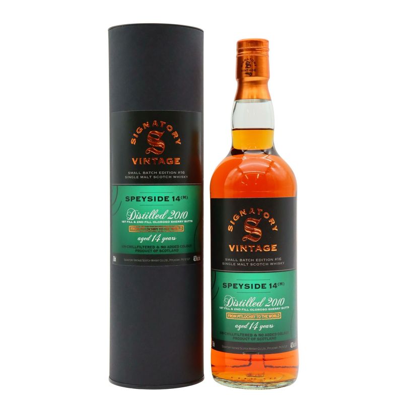 Signatory Vintage Speyside (M) 14 Year Old 2010 1st & 2nd Fill Oloroso Butts Speyside Single Malt Scotch Whisky (2025) 3cl Sample