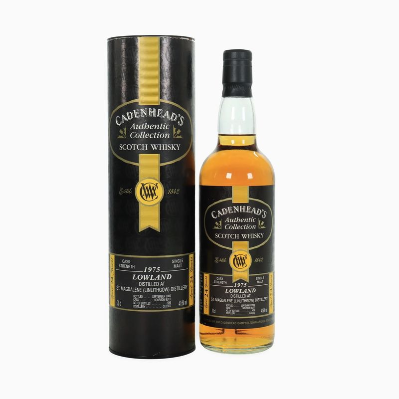 St Magadelene Linlithgow 1975 24 Year Old Cadenehead's Single Cask Lowland Single Malt Scotch Whisky (2000) 70cl