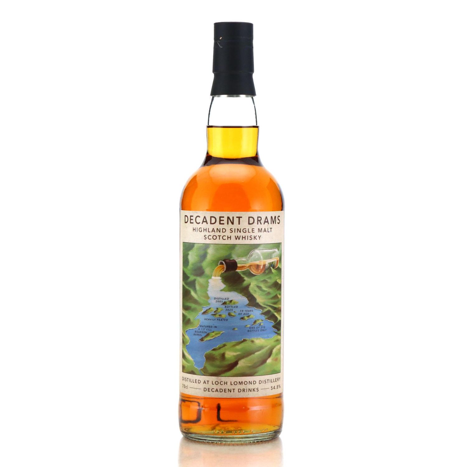 Loch Lomond 19 Year Old Decadent Drams 1st Fill Bourbon Barrel Heavily Peated Highland Single Malt Scotch Whisky (2025) 70cl