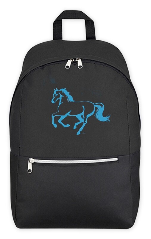 Backpack - Black w/Turquoise Horse