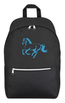 Backpack - Black w/Turquoise Horse