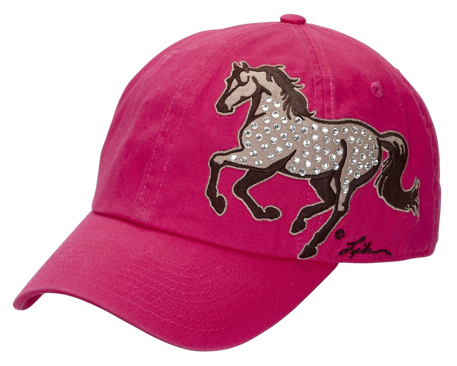 Hat - Pink w/Bling Running Horse