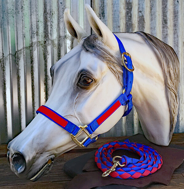 Halter with Overlay-BLU/RED-SM Halter with Overlay-BLU/RED-SM