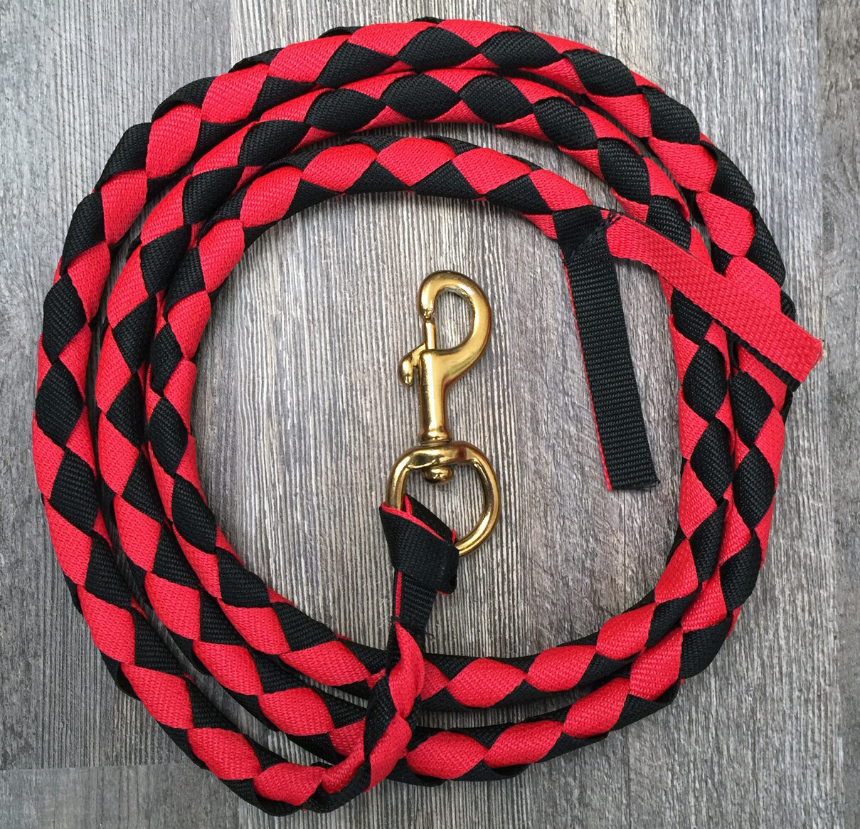 Lead Rope - Braided BLK/RED