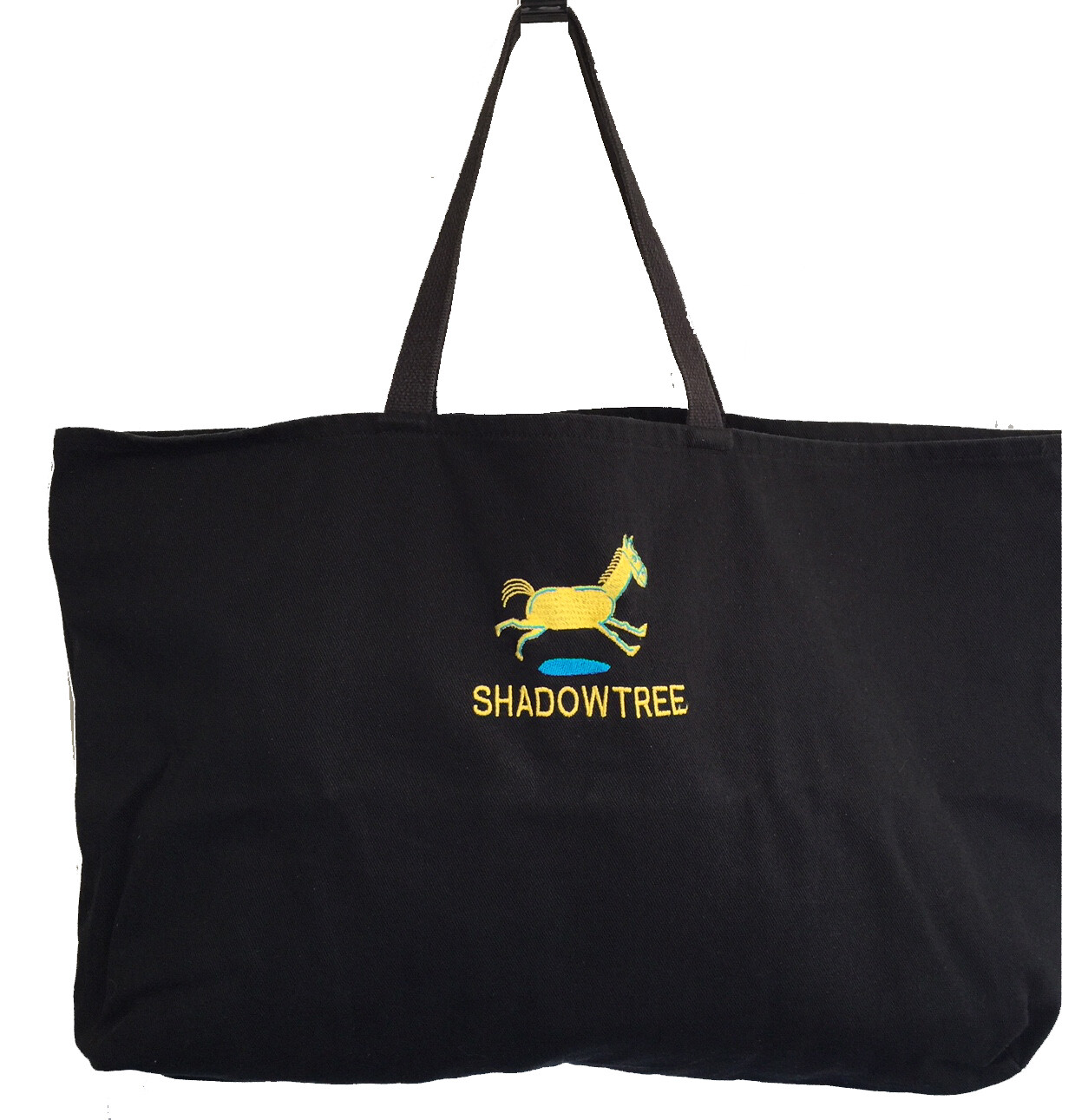 Tote - Large Black Tote/Yellow Horse with TQ