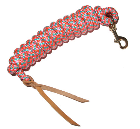 Lead Rope - Cowboy 9' x 5/8" Multi-TQ/ORG/HotPink