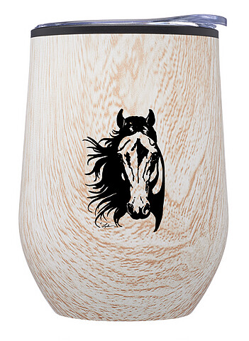 Drink Tumbler - Ashwood Stainless Steel w/Lila© Horse Head