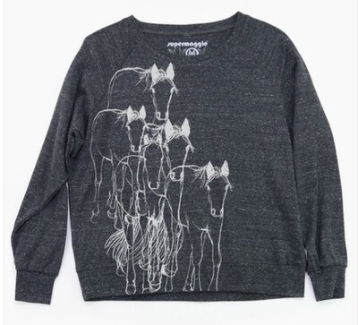 Shirt - Pullover Grey with White Horses - 2X