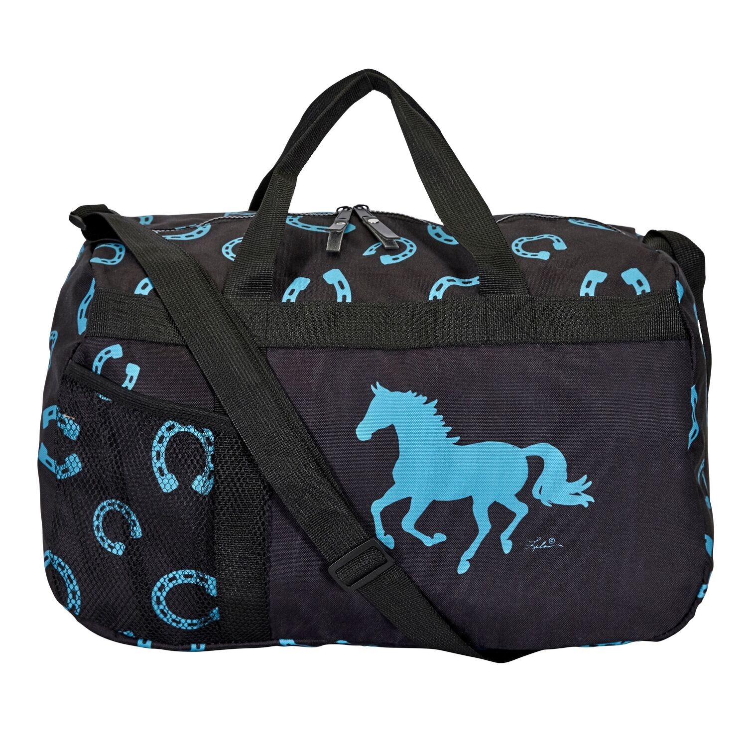 Duffle Bag - Teal Horse with Horseshoes