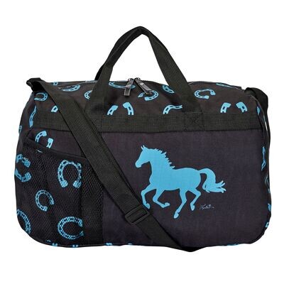 Duffle Bag - Teal Horse with Horseshoes