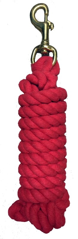Lead Rope - 10' x 3/4" Cotton Red-Trigger Snap