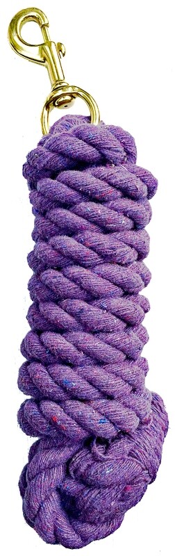 Lead Rope - 10' x 3/4" Cotton Purple-Trigger Snap