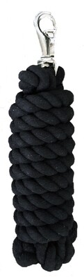 Lead Rope - 10' x 3/4" Cotton Black-Bull Snap