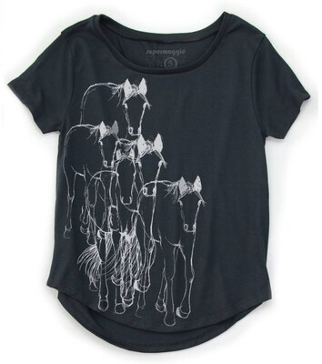 Shirt - Black w/White Horses - Large Shirt - Black w/White Horses - Large