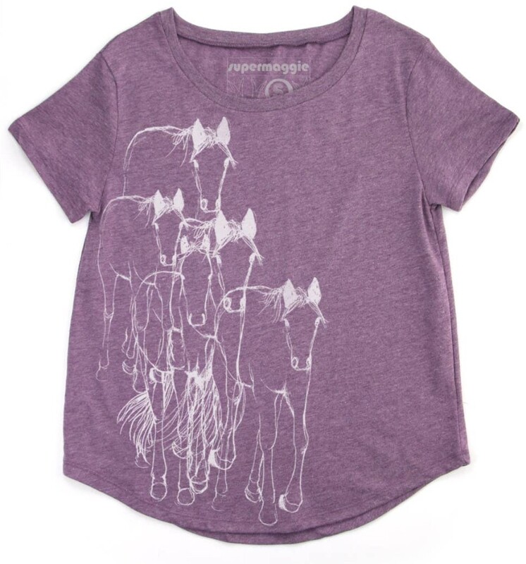 Shirt - Heather Lilac w/White Horses Short Sleeve Shirt - Heather Lilac w/White Horses Short Sleeve