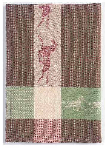 Kitchen Towel - Sage w/Running Horses