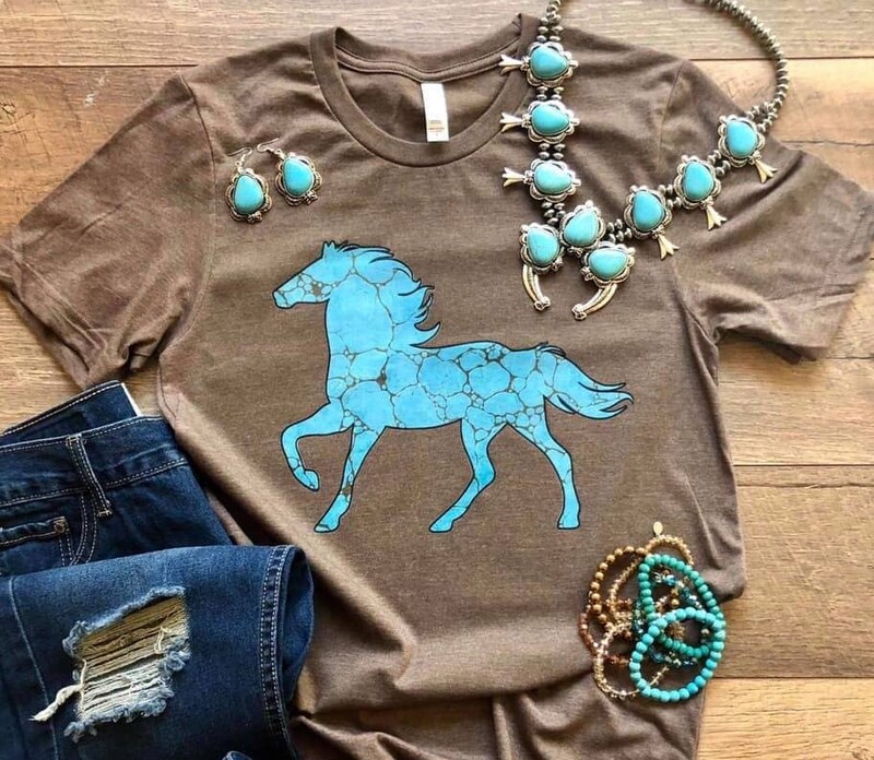Shirt - TQ Horse Heather Brown Tee Shirt - TQ Horse Heather Brown Tee