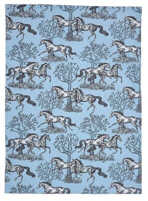 Kitchen Towel - Horse Themed Kitchen Towel Blue