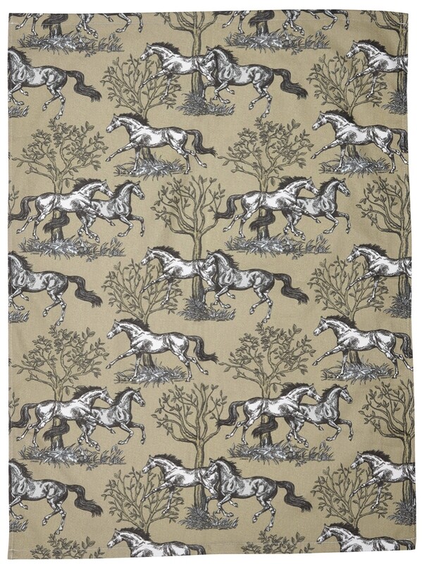 Kitchen Towel - Horse Themed Beige