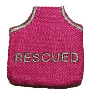 Dog Tag Cover - Pink/Rescued