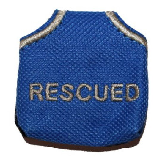 Dog Tag Cover - Blue/Rescued