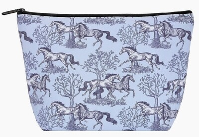 Cosmetic Bag - Blue Toile Large