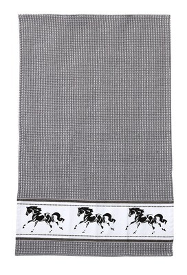 Kitchen Towel - Grey with Running Horse