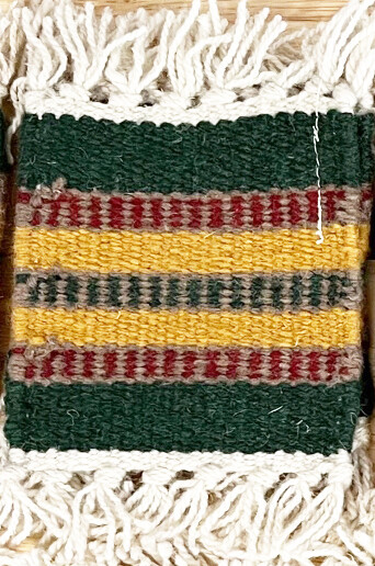 Coaster - Wool 5 Coaster - Wool 5" x 5" Green/Gold SET