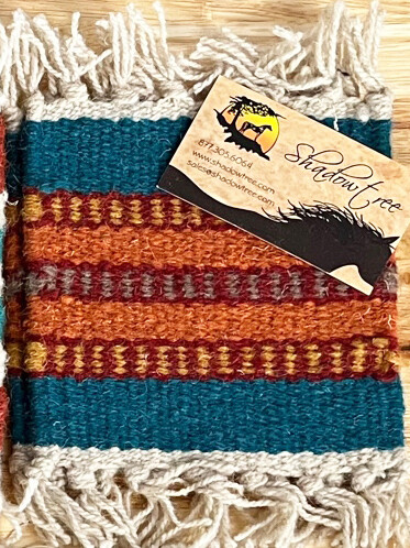 Coaster - Wool 5 Coaster - Wool 5" x 5" TQ/Orange SET
