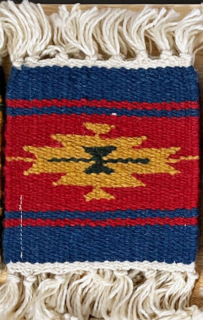 Coasters - Southwest Mug Rug 6" x 6" Blue/Red SET