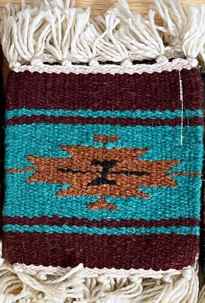 Coasters - Southwest Mug Rug 6" x 6" Plum/TQ