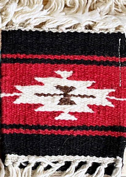 Coasters - Southwest Mug Rug 6" x 6" BLK/RED SET