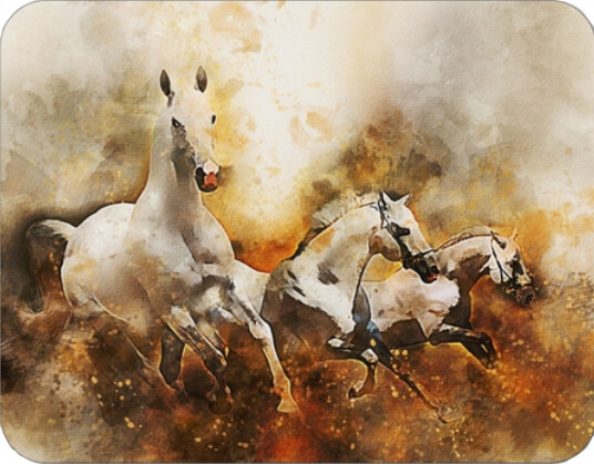 Mouse Pad - White Horses
