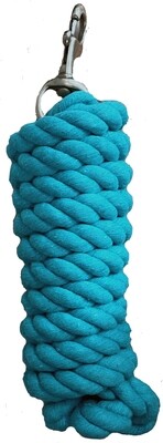 Lead Rope - 10' x 3/4" Cotton Turquoise-Trigger Snap