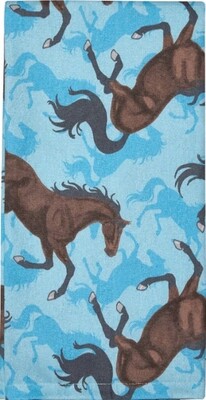 Kitchen Towel - Blue with Bay horses