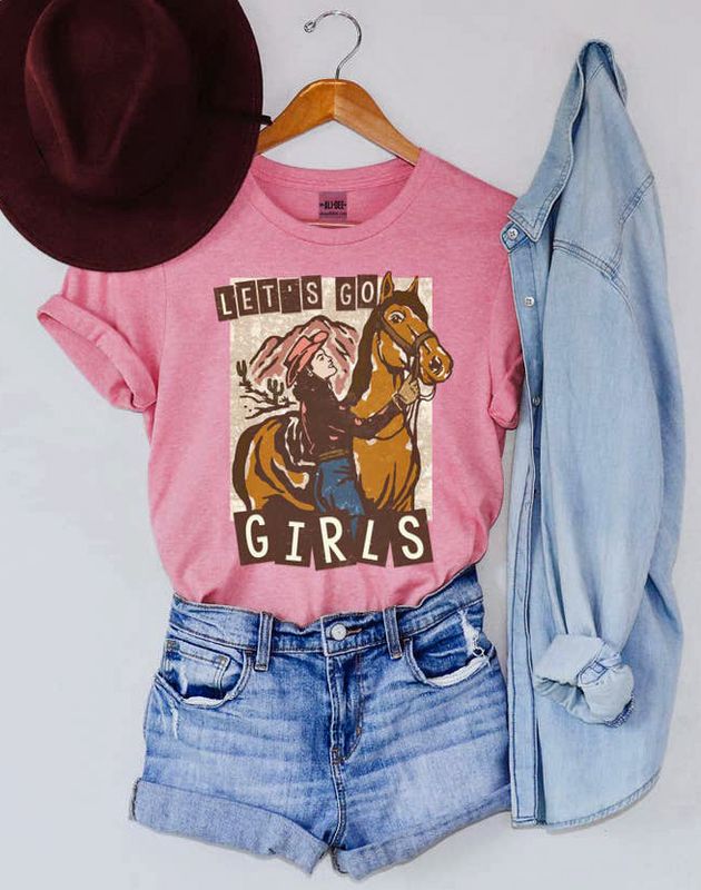 Shirt - Let's Go Girl Short Sleeve Pink Shirt - Let's Go Girl Short Sleeve Pink