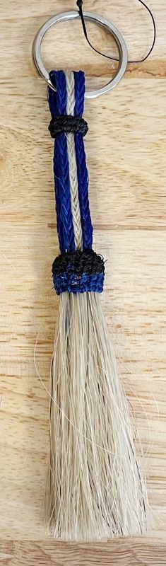 Keychain - Horsehair-Long/BLU-Natural