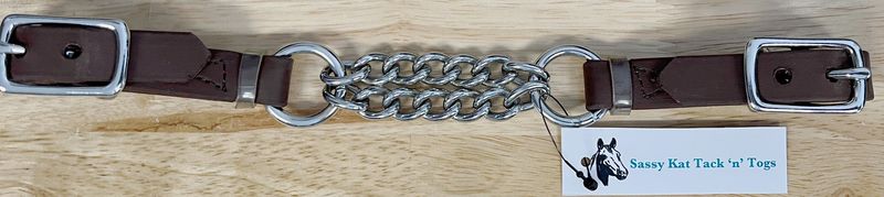 Beta Curb Strap w/Chain-BRN/SS Beta Curb Strap w/Chain-BRN/SS